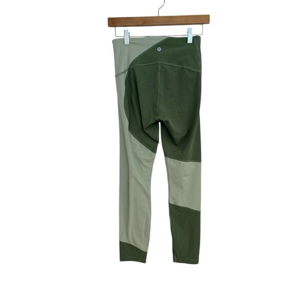Lululemon Nulu Colour Block High-Rise Tight 25", Green Twill/Green Fern, Size 6 - Picture 4 of 9